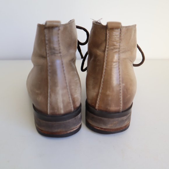 Lavorazione Artigiana Brown Leather Lace-Up Desert Ankle Boots, Size 6 - Picture 8 of 15